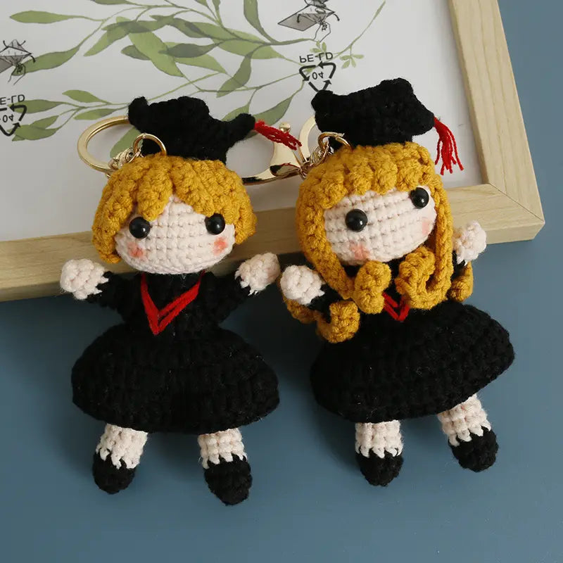 Super Cute  Graduation Doll Pendant, Handmade Crochet Doll for  Graduation Season Doll Pendant, Crochet Doll Graduation Gifts
