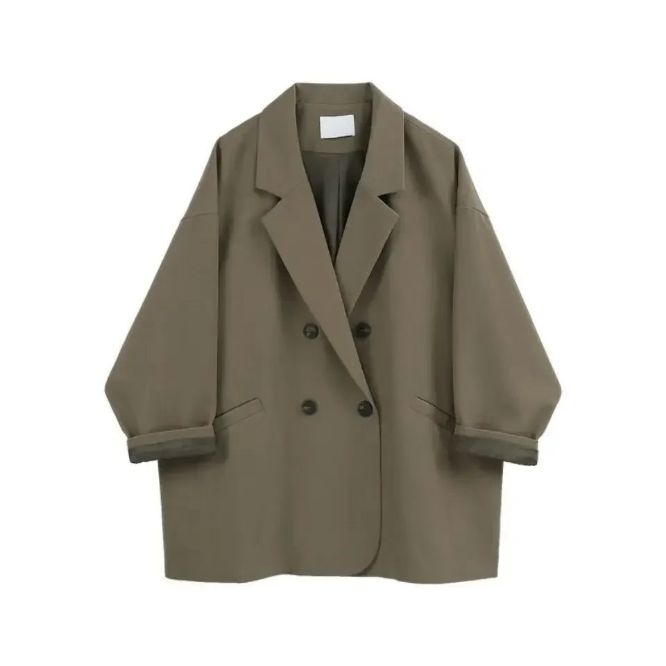 Women's Blazers Over Jacket Dress Brown Female Coats and Jackets Long Clothing Black Outerwear Winter Trend 2025 on Promotion In