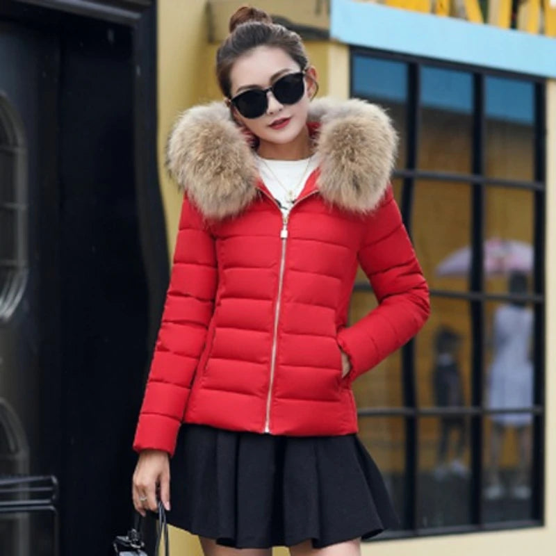 Winter Coat Women Fall Winter Fashion Down Cotton Parkas Coats Parkas Hooded Cropped Thick Warm Casual Women Loose Jacket