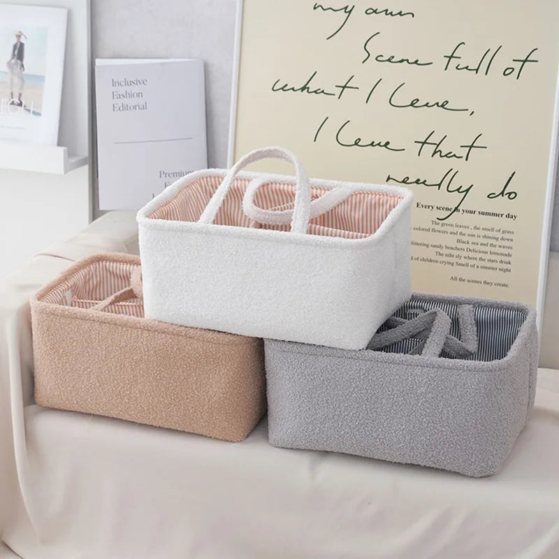 Baby Diaper Organizer with Removable Divider Large Capacity Storage Basket for Nursery Clothes Toys Wipes Baby Essentials
