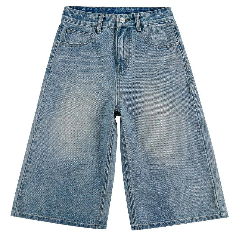 Korean Casual High Waisted Denim Shorts for Women Spring Summer Baggy Jeans Shorts Y2k A-Line Wide Leg Casual Jeans High Street