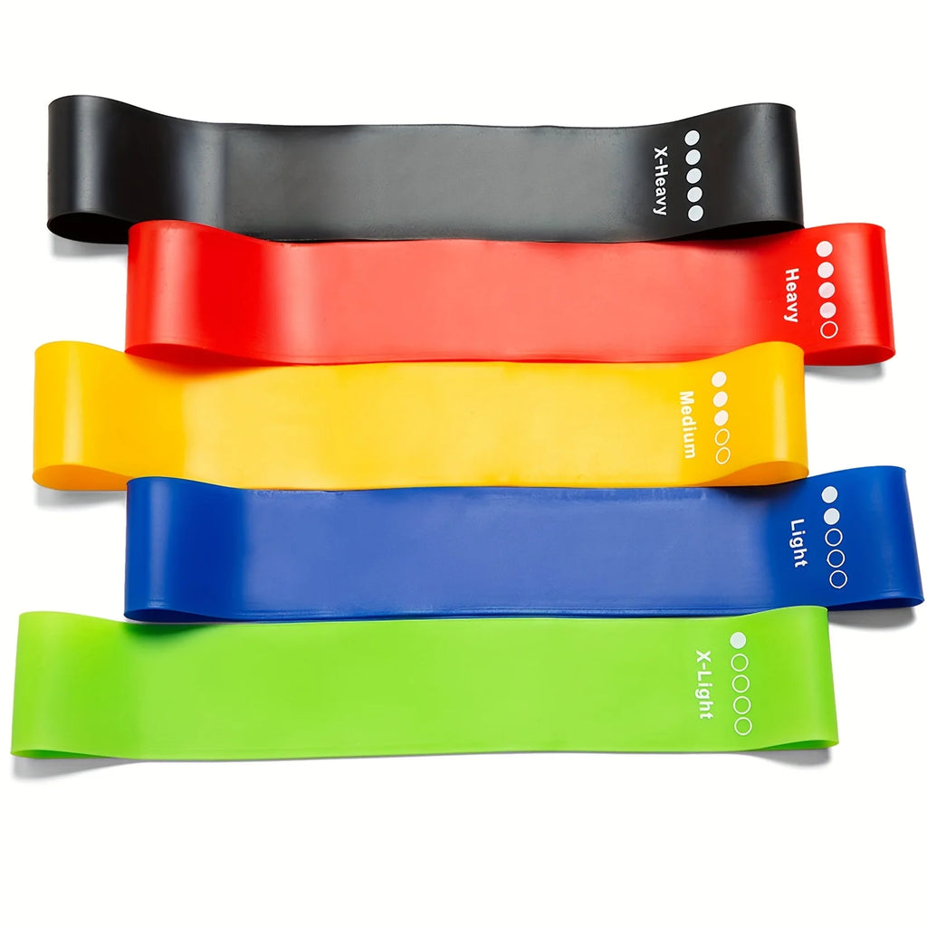 5Pcs Resistance Bands, Exercise Bands, Full Body Fitness Bands, Hips, Legs, Arms, Stretching, Home Gym, Fitness, Yoga and Pilates Stretching Bands