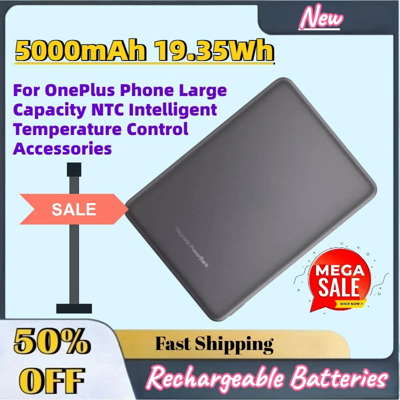 High-Quality 5000mAh 19.35Wh Power Bank For OnePlus Phone Large Capacity NTC Intelligent Temperature Control Accessories