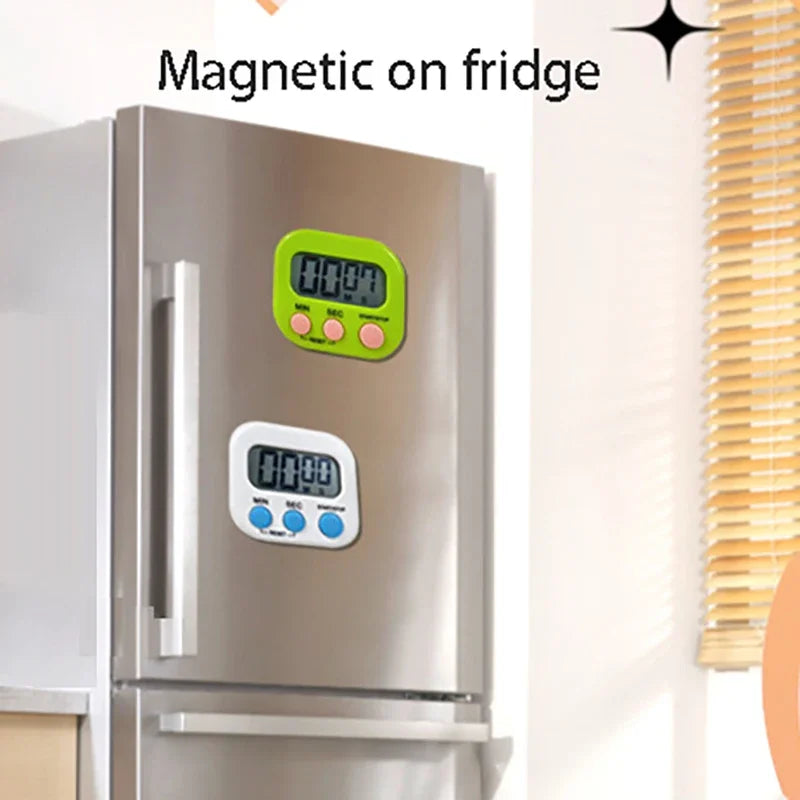 Digital Kitchen Timer with Magnetic Electronic Tool for Cooking Countdown Timing Cook Friendly Alarm Clock Counter with Stand