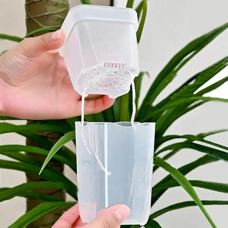 5Pcs Self Watering Plant Pots Plants Double-Layer Flower Pots Planters Drainage Hole Reservoir Seedling Nursery Pot Gift
