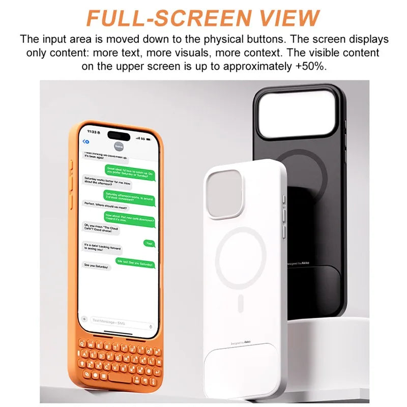 Mobile Phone Case with Keyboard Magnetic Suction All-in-One Phone Case Wired External Keyboard For iPhone 16 Pro Max 17 Pro Max