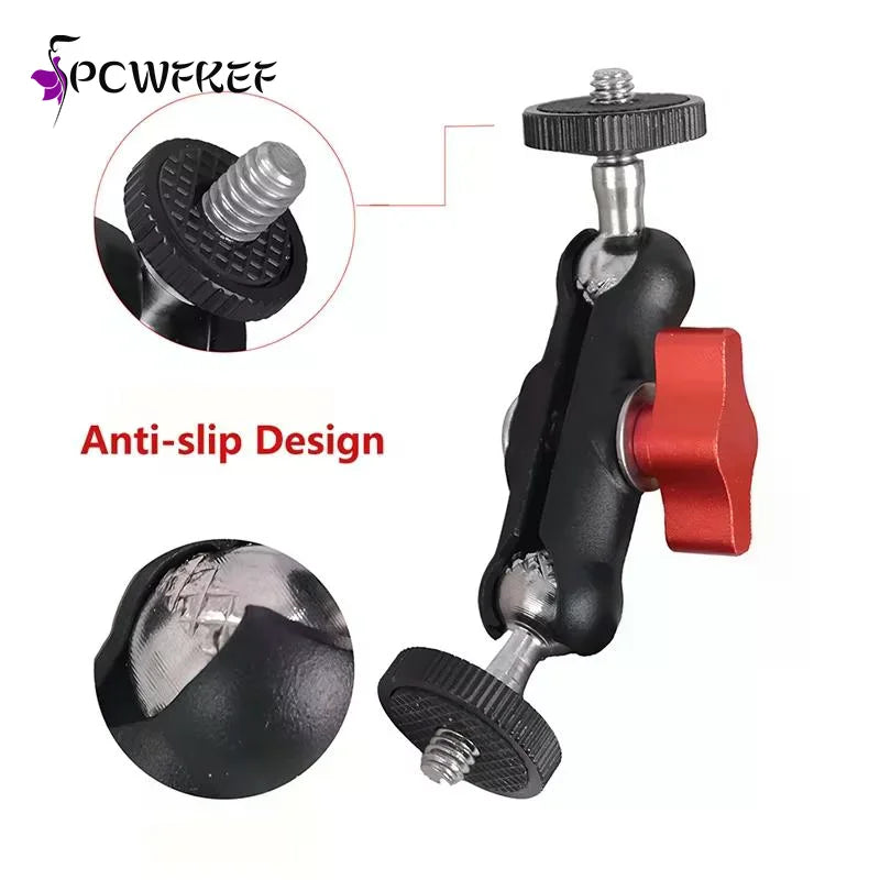 1Set Photography Accessories Camera Metal Super Clamp With Double Ball Head Magic Arm For  Monitor Light Mic Phone Mount