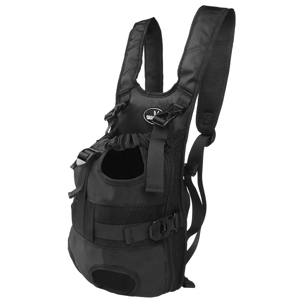 Mochila portamascotas para motocicleta de malla negra y nailon para Suzuki V-Strom, con correas ajustables y bolsillo frontal con cremallera, diseñada para usuarios de Ducati Scrambler y Ducati Multistrada.
