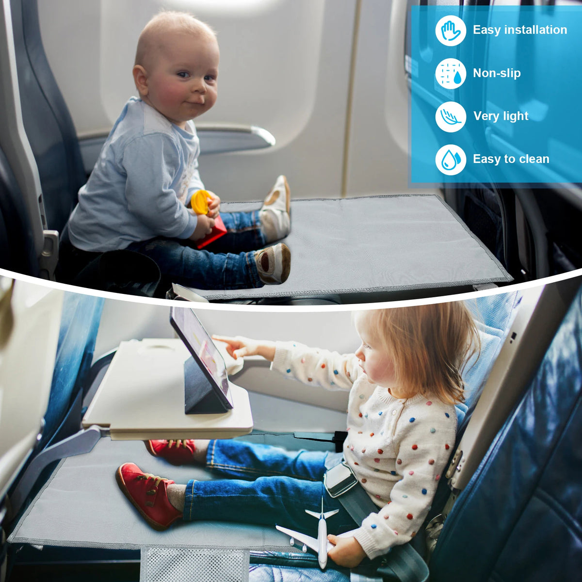 Kids Travel Airplane Bed Portable Children Pedals Beds Foot Leg Rest Hammock Baby Footrest Bed Toddler Airplane Seat Extender