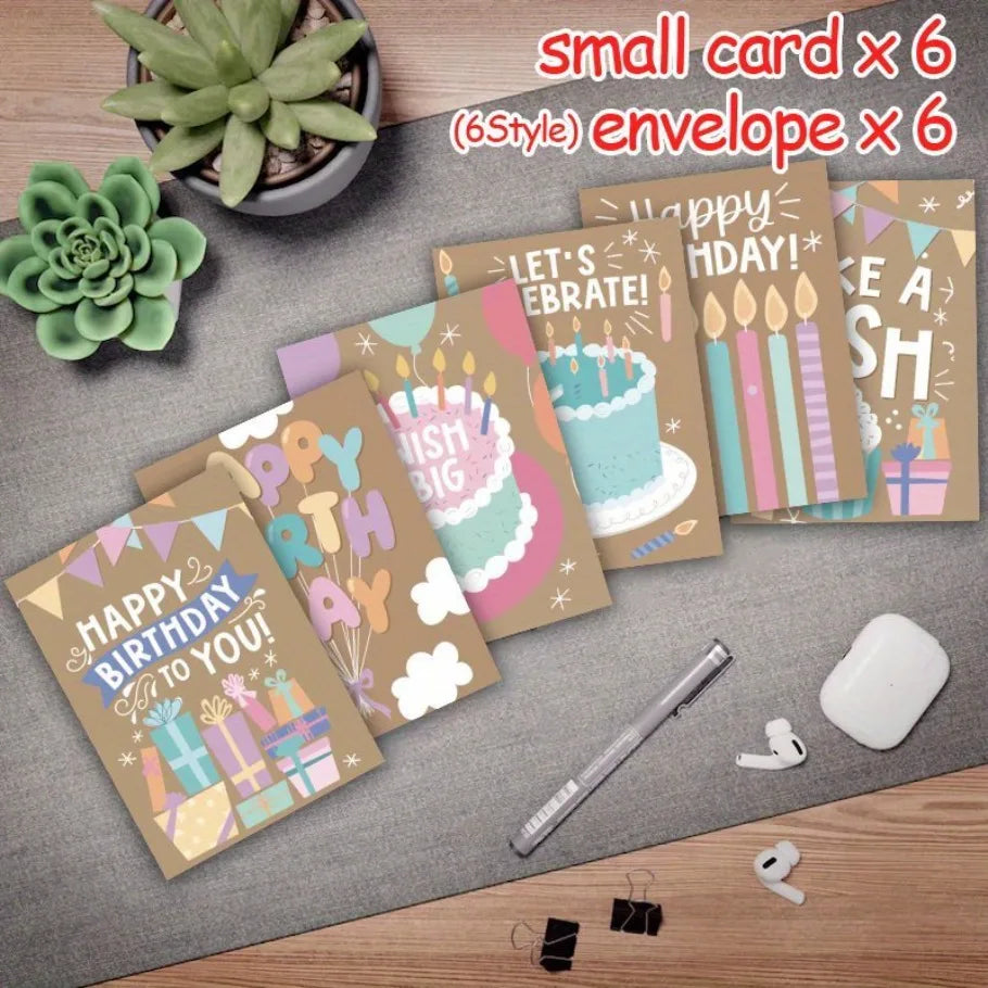 12 Fun Birthday Greeting Cards with Envelopes, -Heartfelt Thank You Cards for Birthdays, Mother's Day, Teacher's Day