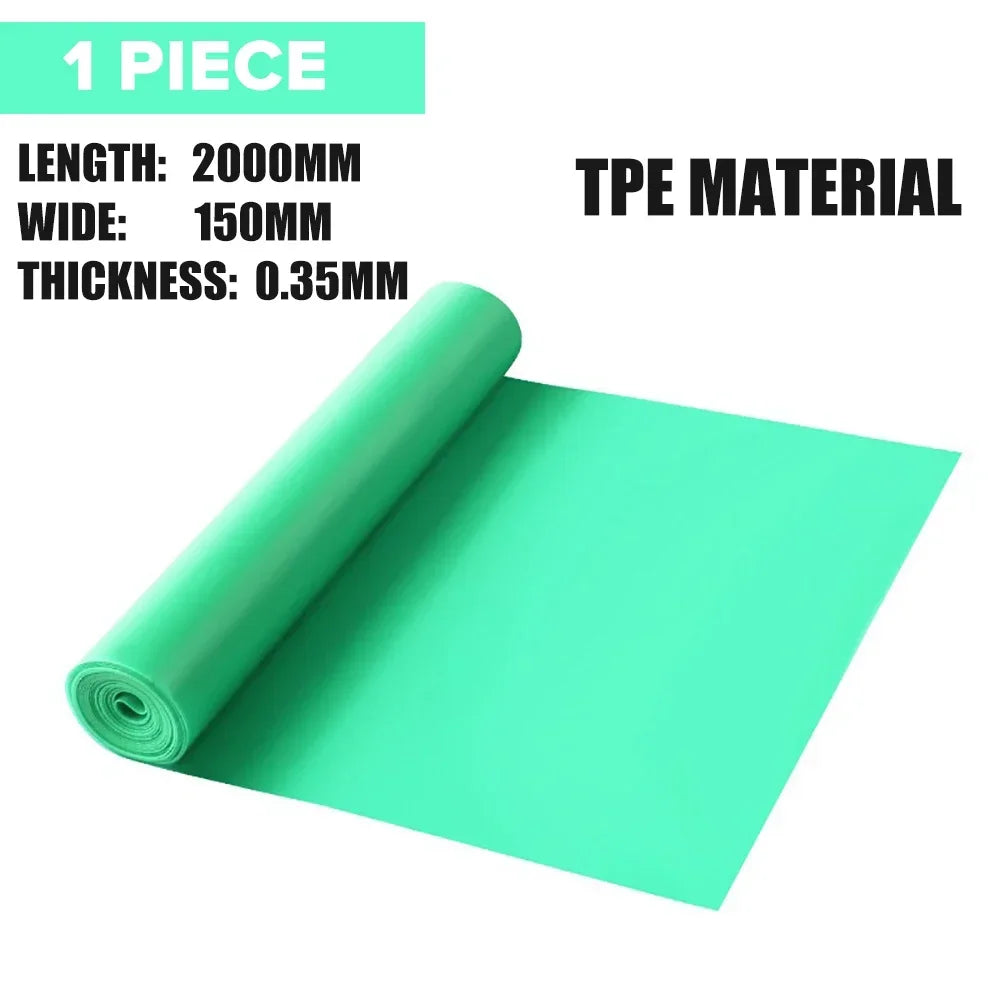 Length 200cm Yoga Pilates Stretch Resistance Band For Gym Fitness Exercise Band Training Elastic Rubber