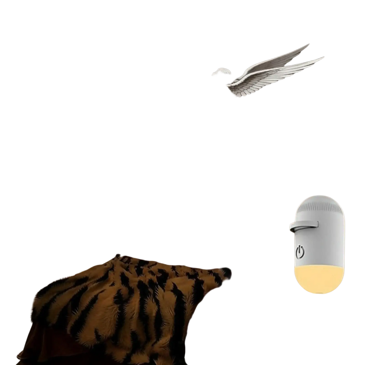 White cylindrical 2-in-1 galaxy projector light casting angel and galaxy scene usb car night light for home bedroom sleep