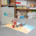 3D Pop-Up Father's Day Greeting Card Unique Handmade Gift for Dad Birthday Card with Notecard