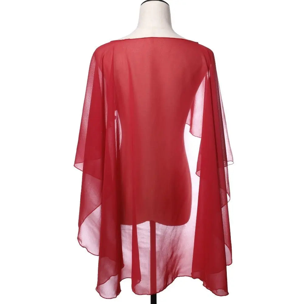 New Fashion Soft Wedding Capes Long Solid Color Chiffon Shrug Sunscreen Wraps Womens Ladies