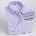 Men's Formal Shirt Long Sleeve  Solid Color Striped Pocket Fashion Business Office Professional Wear Social White Shirt