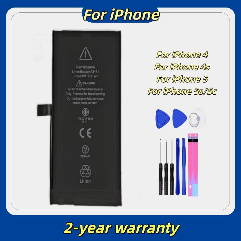 100%New High-quality Mobile Phone Batteries For iPhone 4/4S/5/5C/5S Phone Batteries Fast Shipping+ Tools