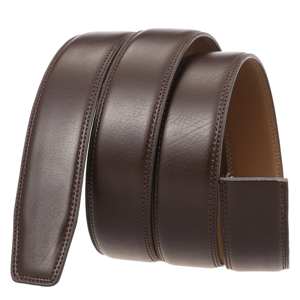 New Luxury Brand Belts for Men High Quality Male Strap Genuine Leather Waistband Ceinture Homme,No Buckle 3.5cm