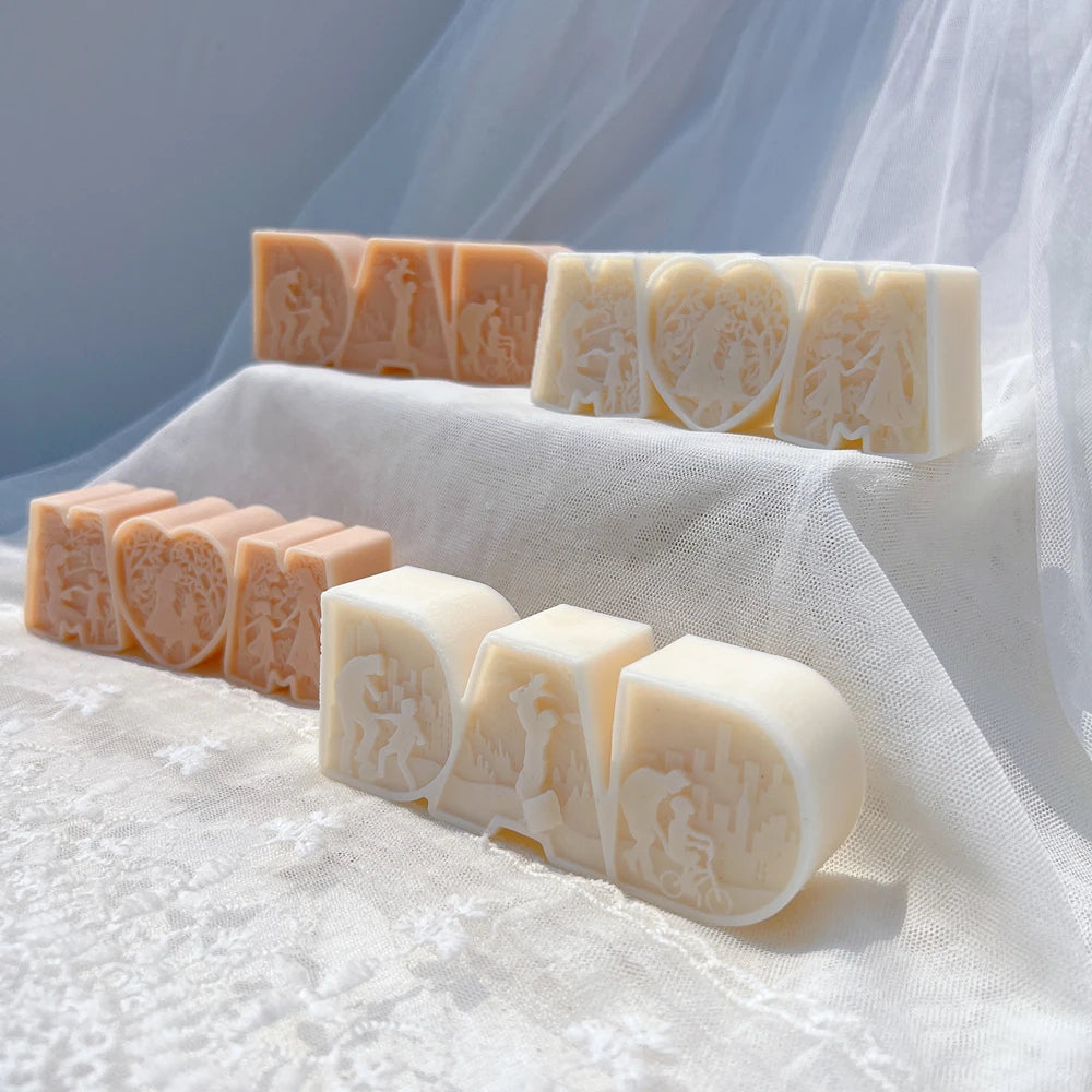 DAD MOM Candle Mold MAM Letter Soy Wax Silicone Mold Father's Day Gift Mother 's Day Home Decoration