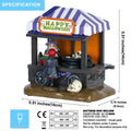 Halloween Spooky Village House Collectible with LED Lights Witch's Stall Shop Figurine Skeleton Decor for Holiday Atmosphere