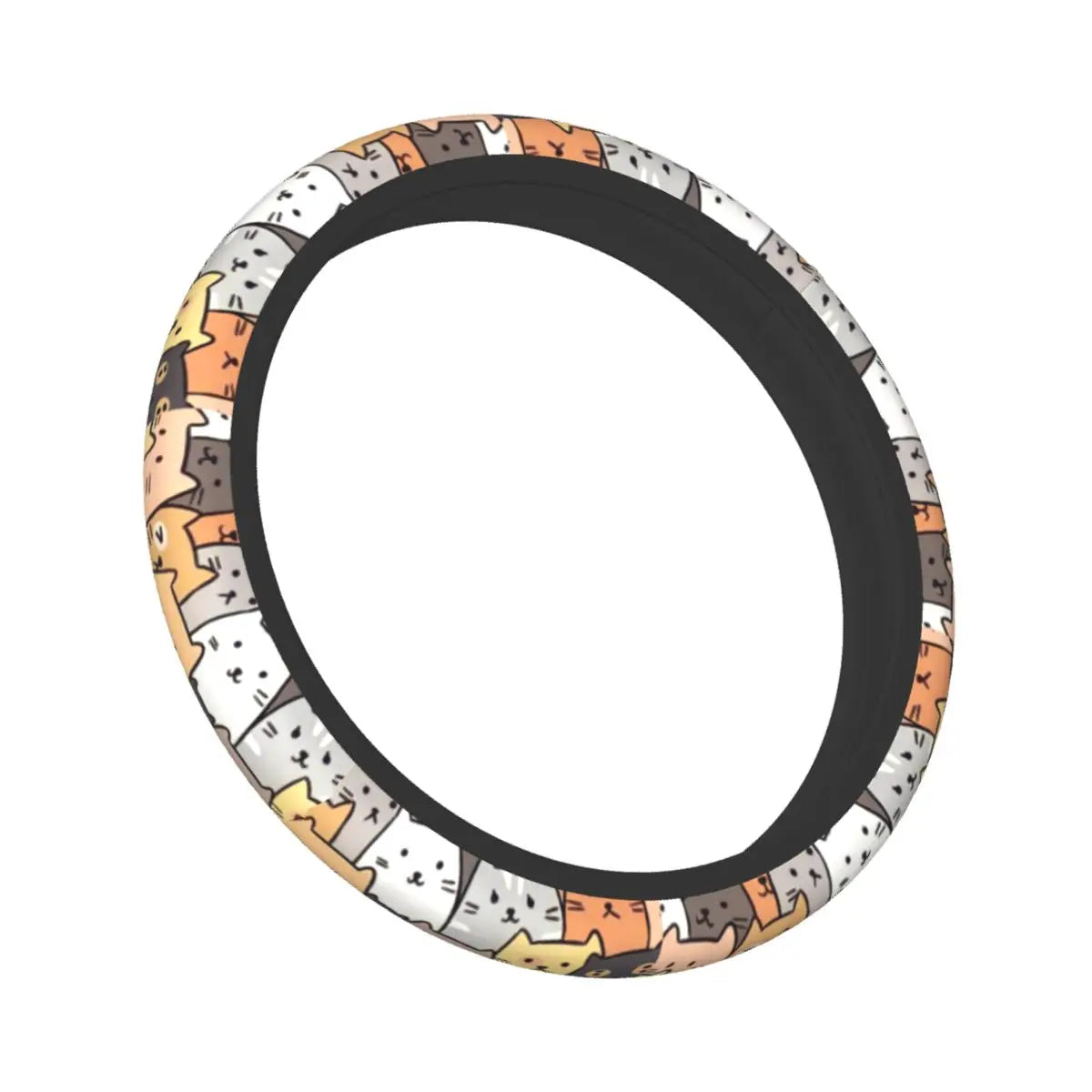 Funny Cats Car Steering Wheel Cover 38cm Animal Cat Steering Wheel Protective Cover Car-styling Steering-Wheel Accessories