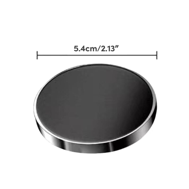 disco circular negro del soporte de teléfono para automóvil magnético con un elegante borde metálico plateado diseñado para iPhone 12 13 14 15.