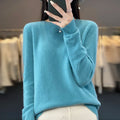 New Cashmere Sweater for Women in Autumn and Winter 100% Merino Wool Fashion O-neck Warm Pullover Top