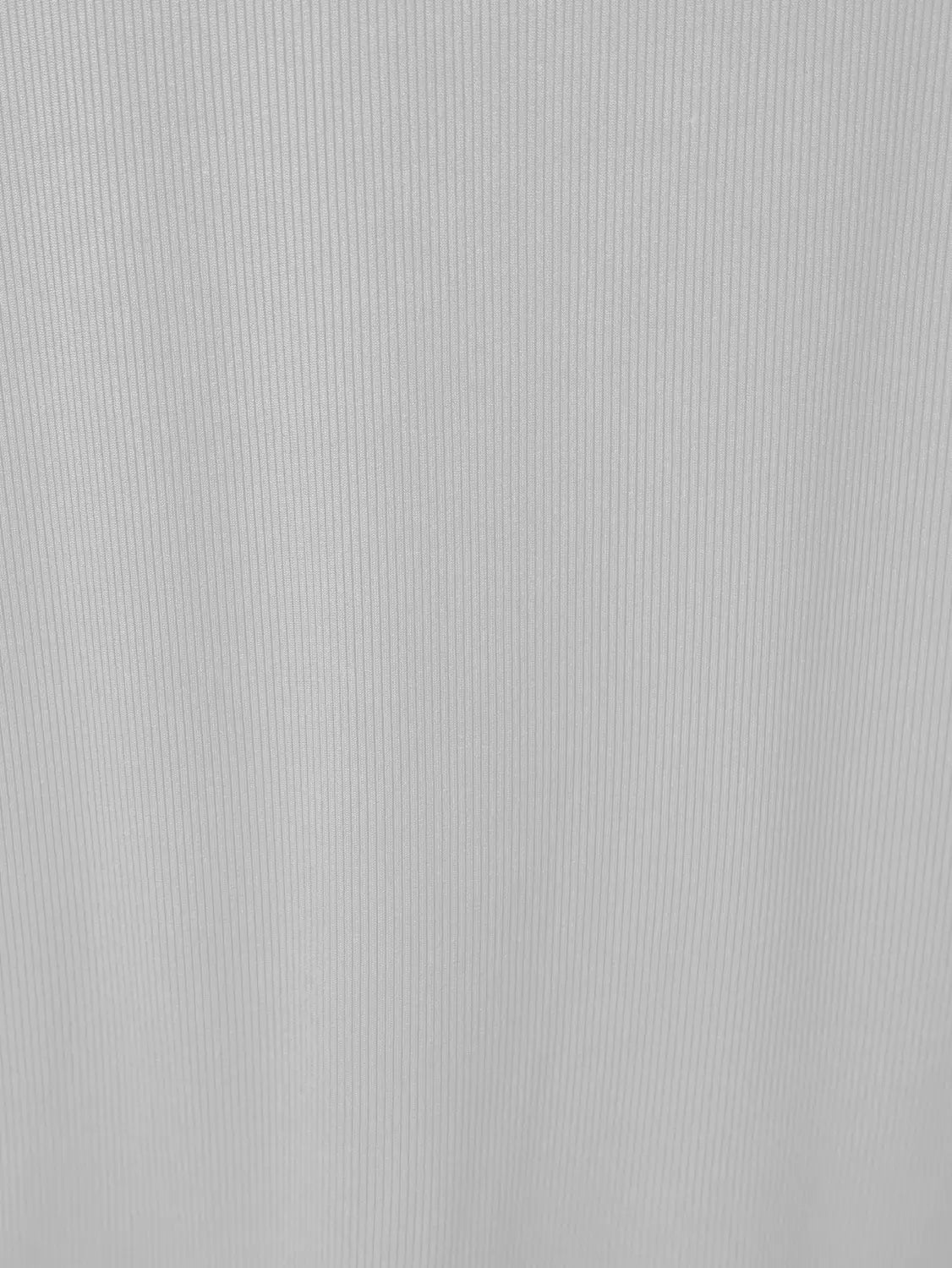 Light gray ribbed fabric with a subtle vertical texture of a men’s ribbed square neck tank top.