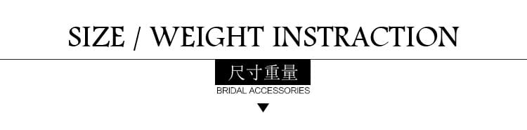 Black text on white background showing size and weight instructions with Chinese characters below for white lace bridal gloves short wedding tulle applique.