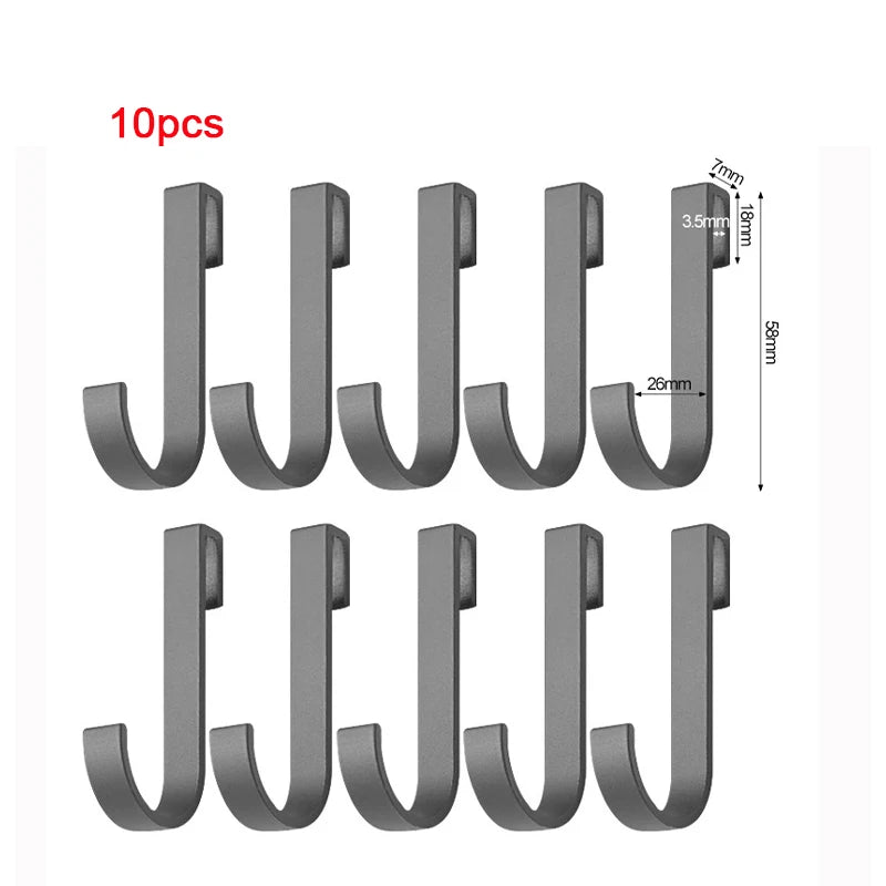 Bathroom Movable Hooks Kitchen Cabinet Door Back Hook Hanging Rack Clothes Coat Hat Towel Hanger Storage Shelf  Hook Accessories