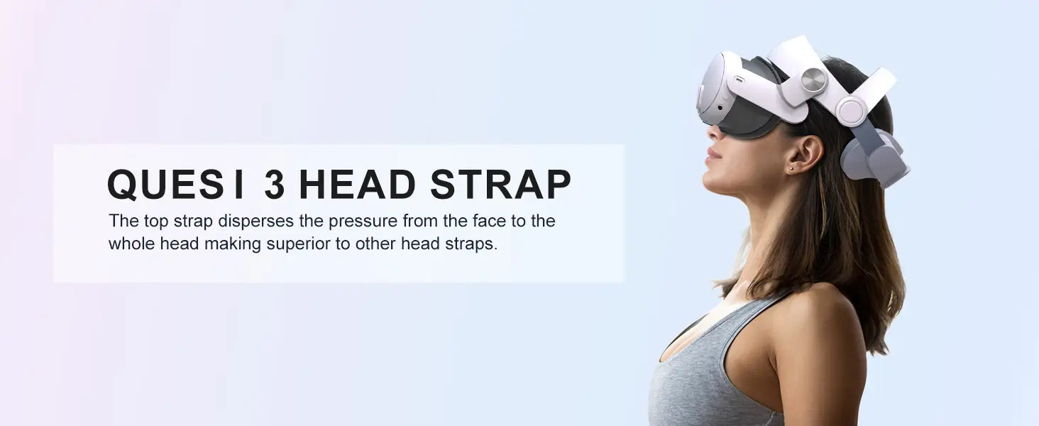 Sangle de casque blanc et gris pour la réalité virtuelle Meta Quest 3, avec rembourrage réglable pour un ajustement confortable