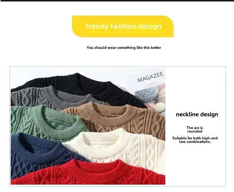 Eine Kollektion von Herren-Cardigan-Lockenstrick-Sweatern in einfarbigen Farben einschließlich Schwarz, Grau, Grün, Braun, Navyblau, Weiß und Rot, hergestellt aus gemütlichem Strickmaterial, geeignet für das lässige Winteroutfit.