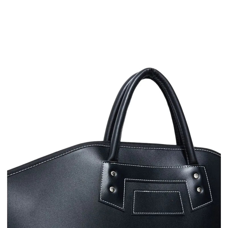 Leather Suit Garment Bag for Travel, Waterproof Dustproof Cover, Lightweight Foldable Business Suit Carrier for Air Travel