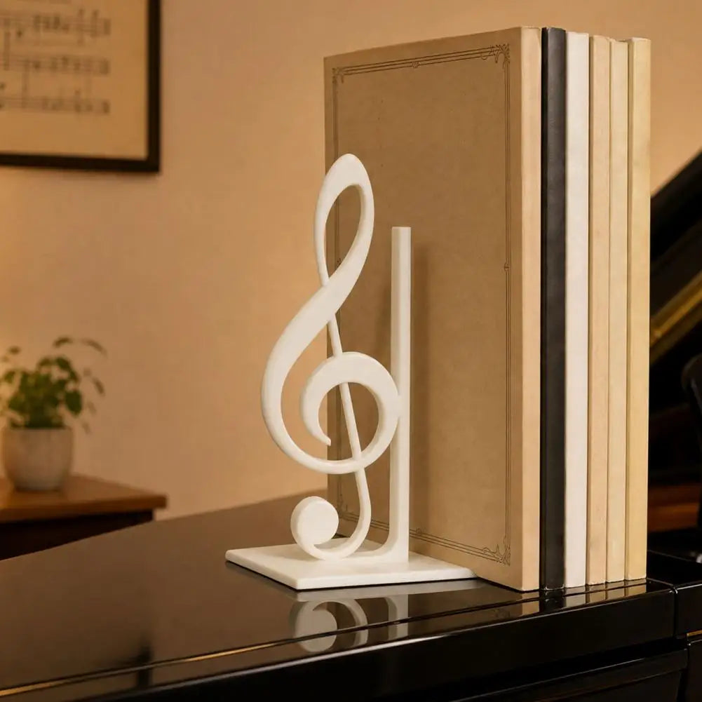 Musical Note Decoration Music Themed Home Decor 3d Printed Treble Clef Bookends Music Note Shelf Organizer Non-slip Modern Book