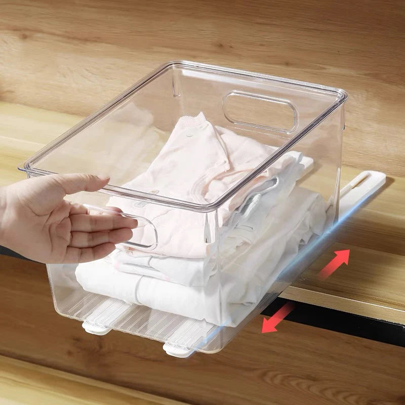 Storage Basket Track DIY Drawer Organizers Slides Storage and Organization Accessories