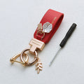 New French Style Leather Keychain High Texture Exquisite Ins Creative Hanging Decoration Car Shell Keychain Anti Loss Buckle