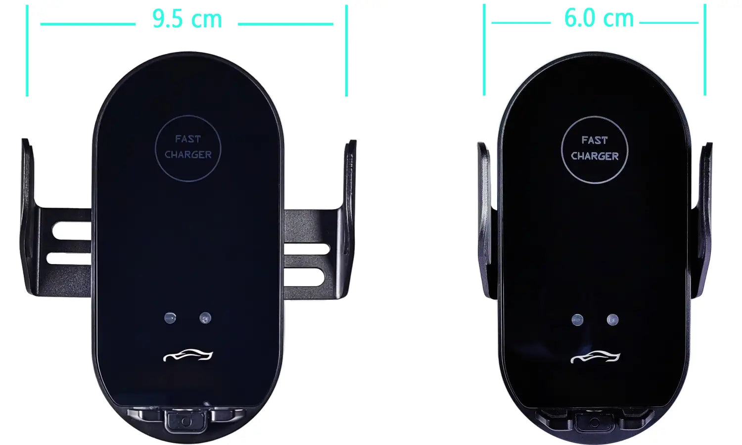 Support de téléphone sans fil noir avec finition brillante élégante et pinces réglables pour un montage de charge magnétique sûr dans Ford F150