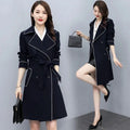 Trench Coat Women Double-Breasted Trenchcoat Lace Female Autumn Casual Coats Windbreaker Outwear Raincoat Streetwear