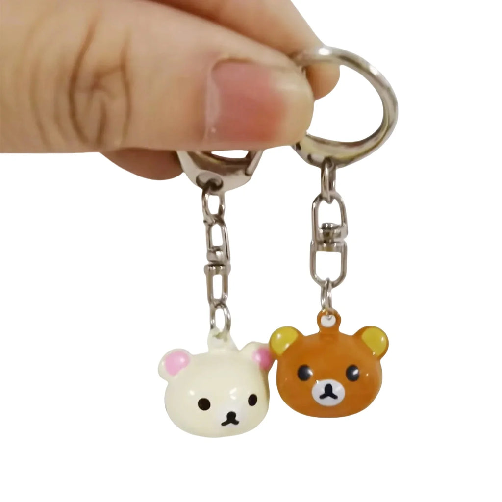 Cute Teddy Bear Rilakkuma Key Chains for Girls Keyrings Car Key Decor Keychains Backpack Pendants Charms Accessories Kids Gifts