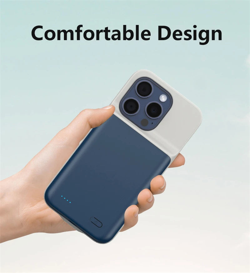 Battery Case For iPhone 17 16 15 14 13 12 11 Pro Max 12 Mini XS Max XR 6 7 8 SE 2 External Power Bank Battery Charger Case Cover