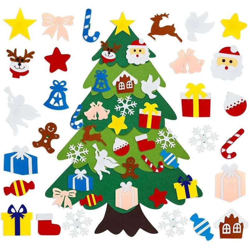 DIY Christmas Trees, Wall-mounted Christmas Tree Decorations, Removable Ornaments, Festive Craft Door Hangings, and Home Decor