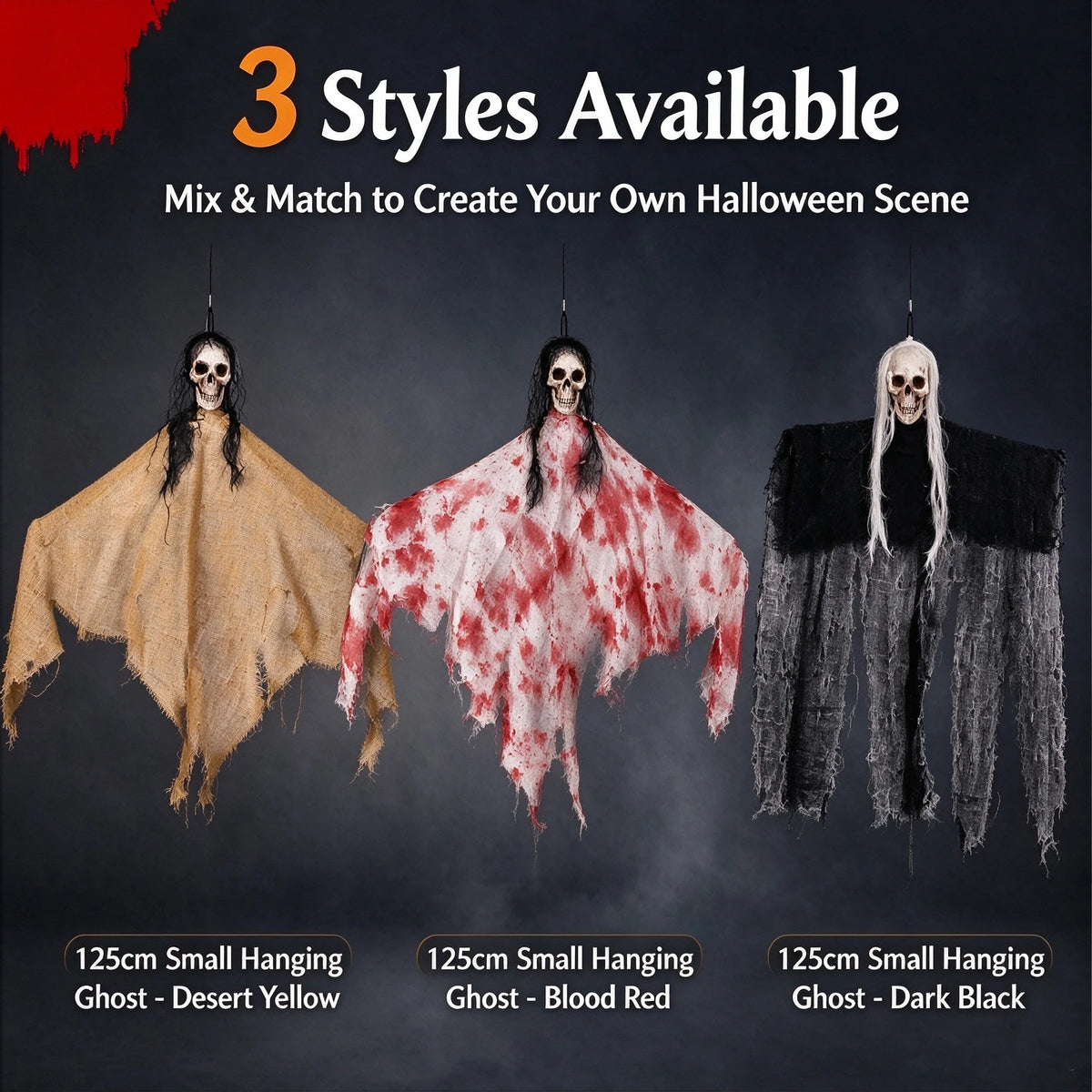 Halloween Scary Props Hanging Skeleton Ghost Skull Hanger Bloody Gauze Door Curtain Haunted House Bar Indoor Outdoor Party Decor