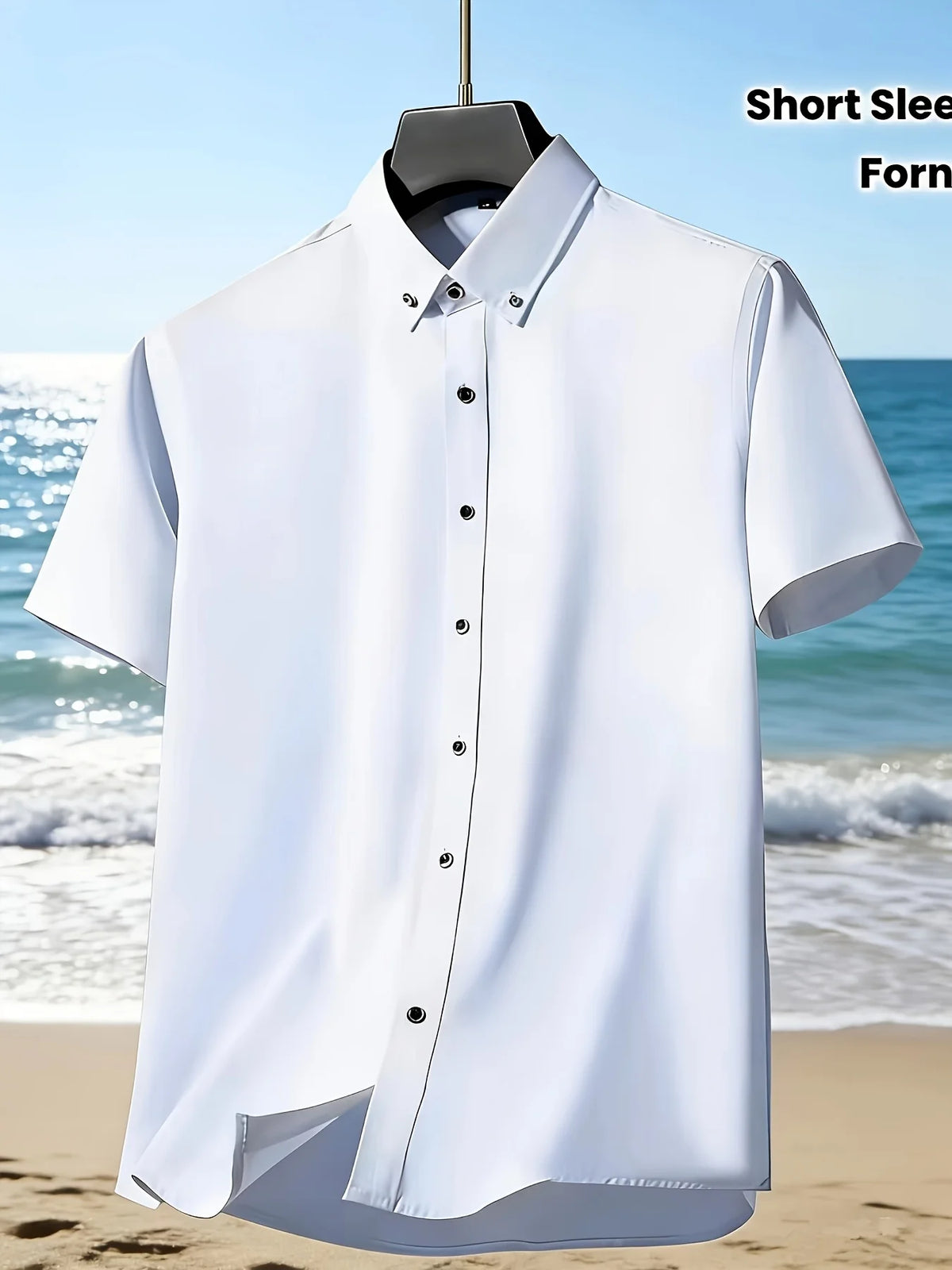 Men's short-sleeved shirts, suitable for business occasions, bridesmaid dresses, professional attire, uniforms, ID photos, etc.