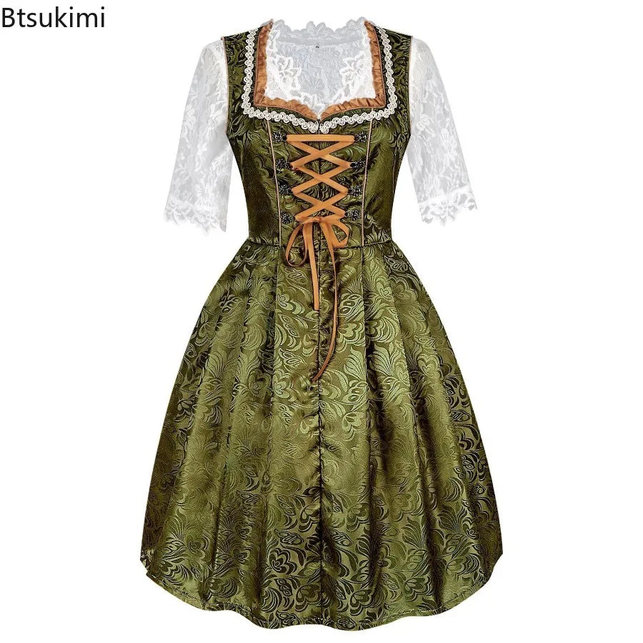 European Beer Festival Costume Plus Size Dress Medieval Traditional Bavarian Clothing Halloween Manor Maid Dress Cosplay Costume