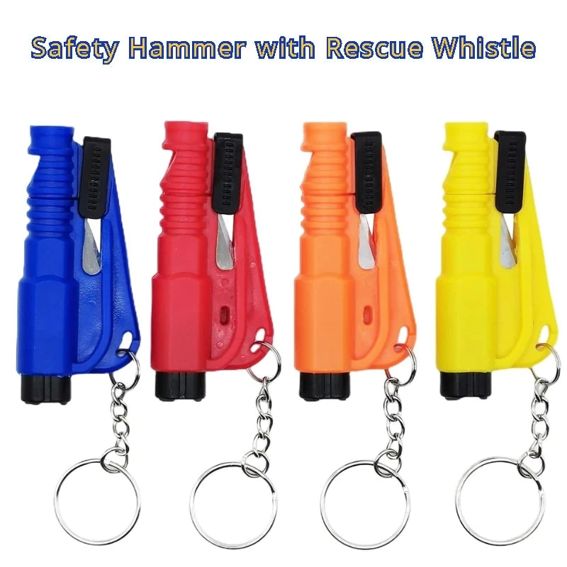 Safety Hammer with Rescue Whistle, Car Escape Tool 3-in-1 Window Breaker Seatbelt Cutter, Compact Emergency Escape Tool for Car
