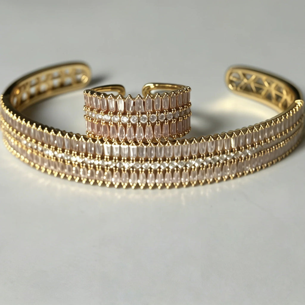 Fashion Charm Bracelet 18K Gold Plated Brass Bangle