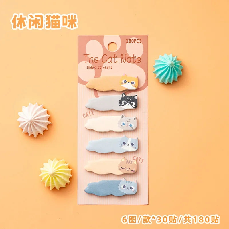 1 Set Stationery DIY Leisure Cat Series Cute Paper Memo Pad Sticker Post Sticky Notes Notepad School Office Supplies Gift