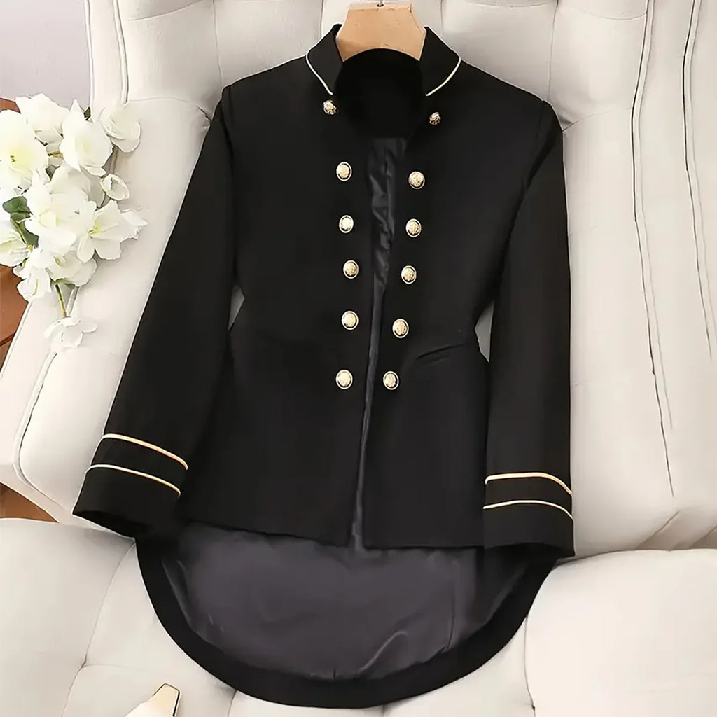 Blazers Coat Women Suits Coats Stand Collar Jackets Y2k Streetwear Work Slim Fit Tight Waist Elegant Jacket 2025 Autumn Winter