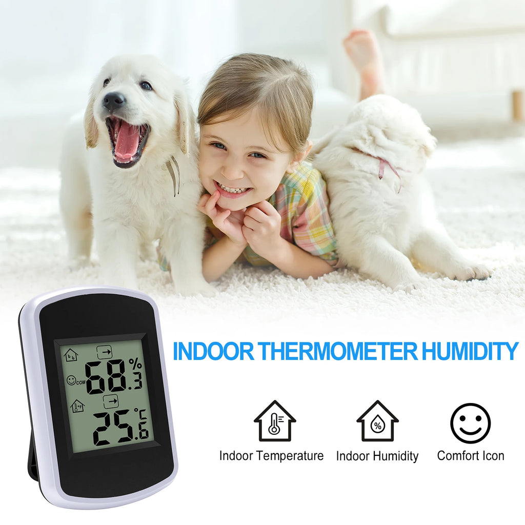 Digital Thermometer Smart Humidity Temperature Gauge Color Comfort Alert Trend Arrows Battery Powered Hygrometer for Home