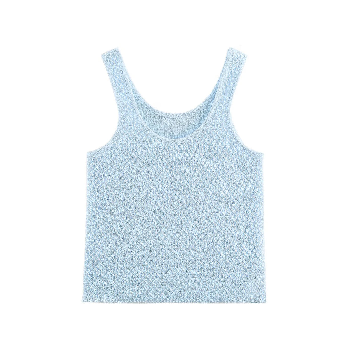 Women's Clothing 2025 New Style European And American Fashion Simple Pearl Decoration Knitted Top Knitted Vest