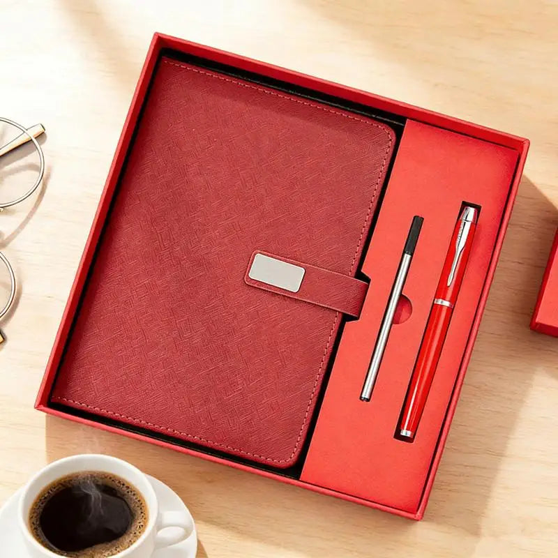 Deluxe PU Leather Corporate Set Includes Notebook and Stylus Pen Refill Gift for Office Employees Business Partners